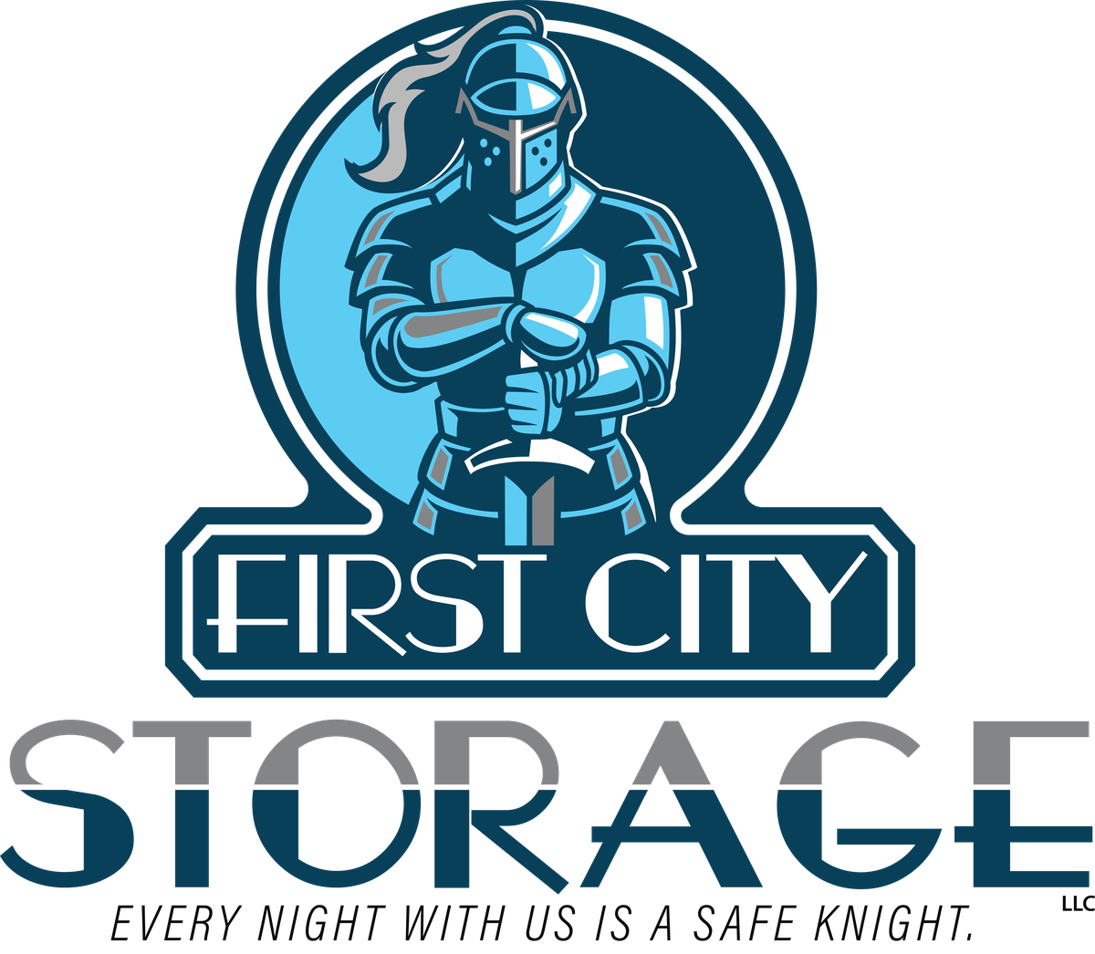 First City Storage LLC logo — Every night with us is a safe knight.
